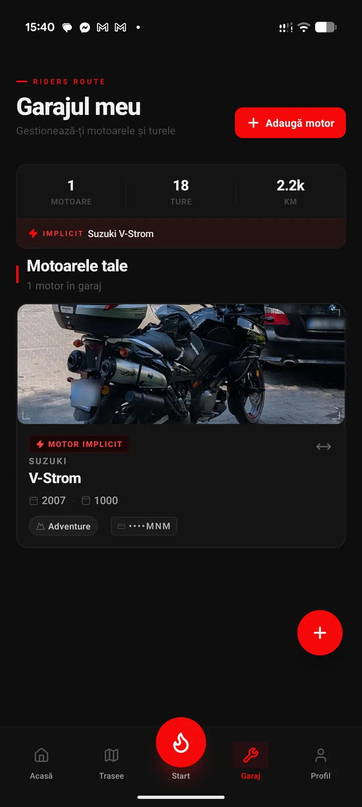 Ecranul Garajul meu, cu motocicletele salvate